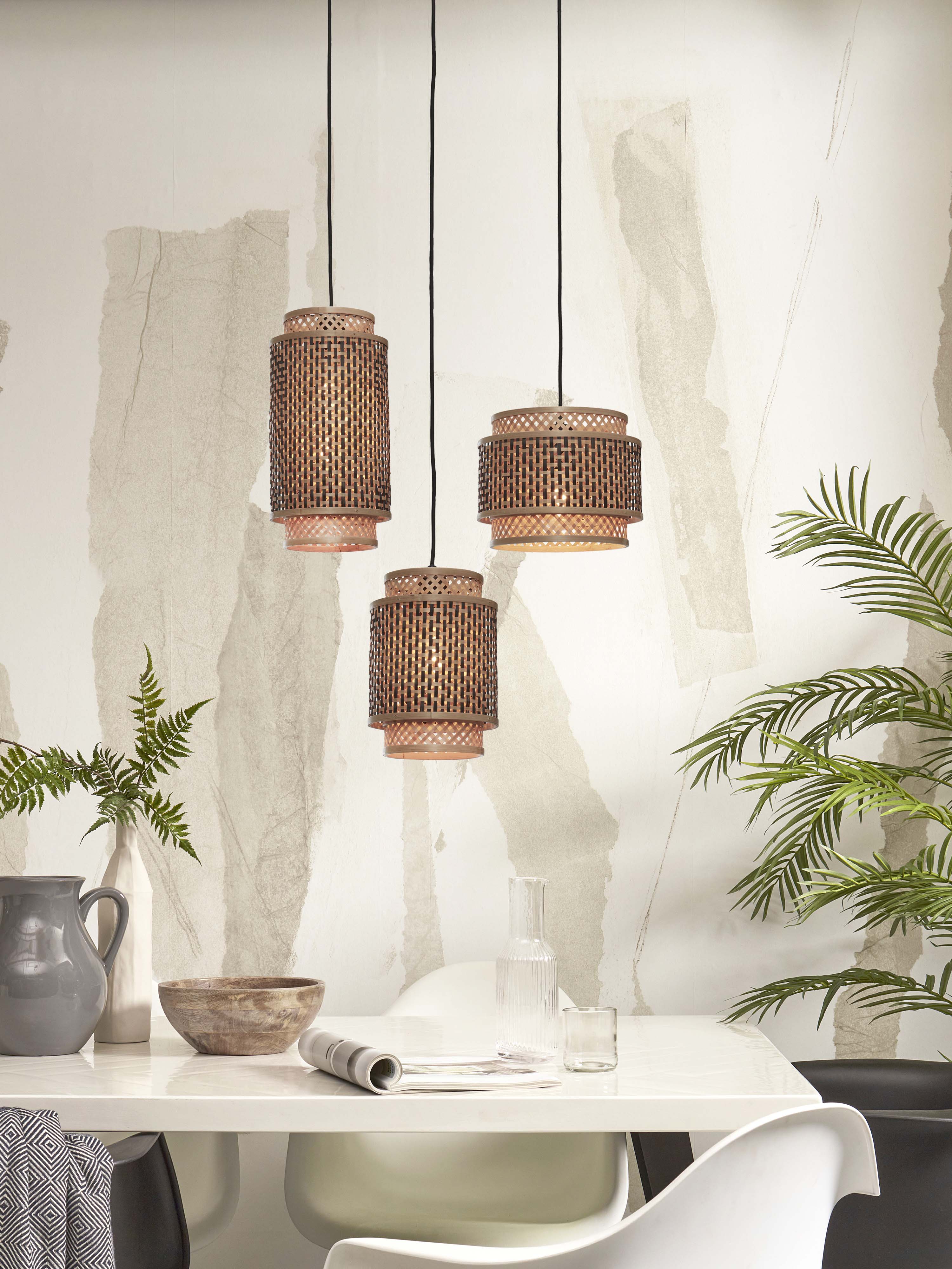 Suspension Bhutan avec abat-jour en Bambou naturel au design naturel par Good & Mojo